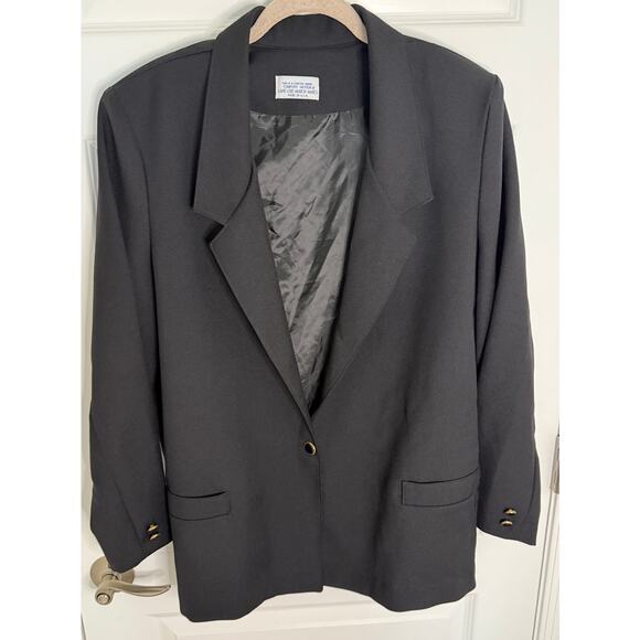 Vintage Cape Cod Match Mates Black Blazer Women’s 20 Made in USA Gold Buttons - Picture 1 of 5